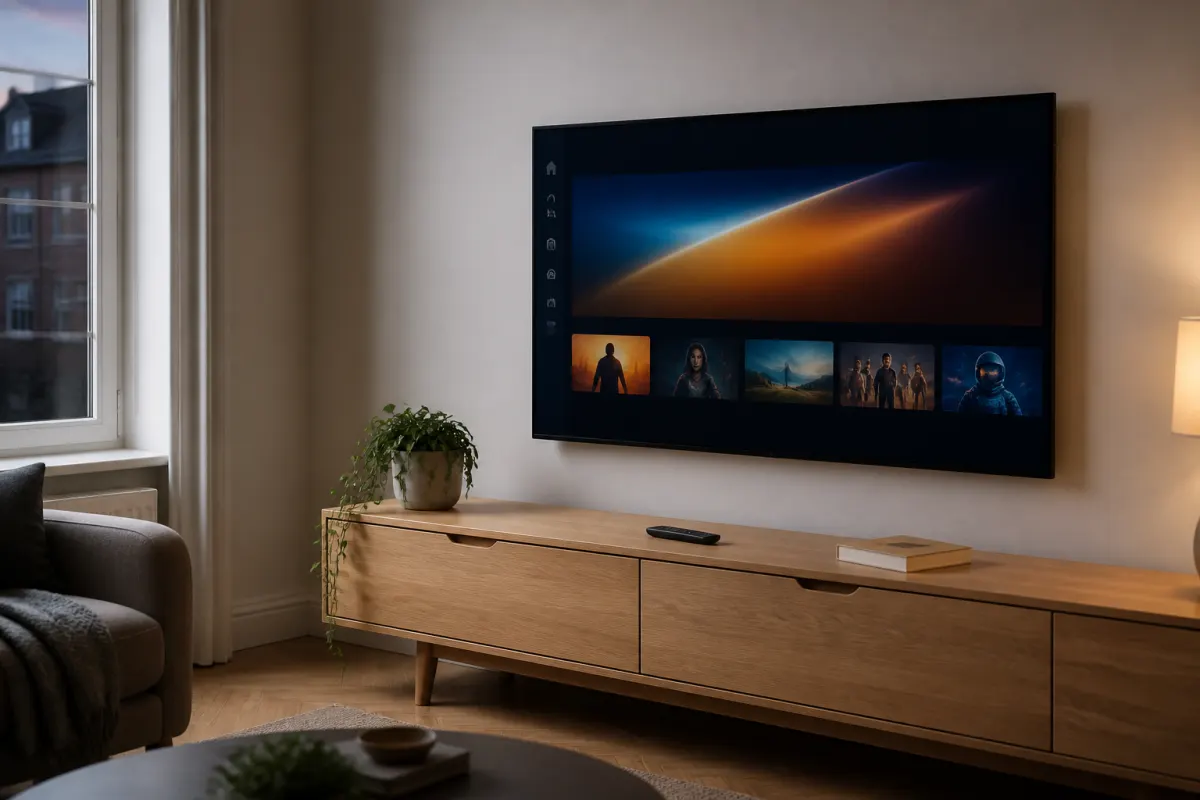 Living room TV ready for Mein IPTV setup